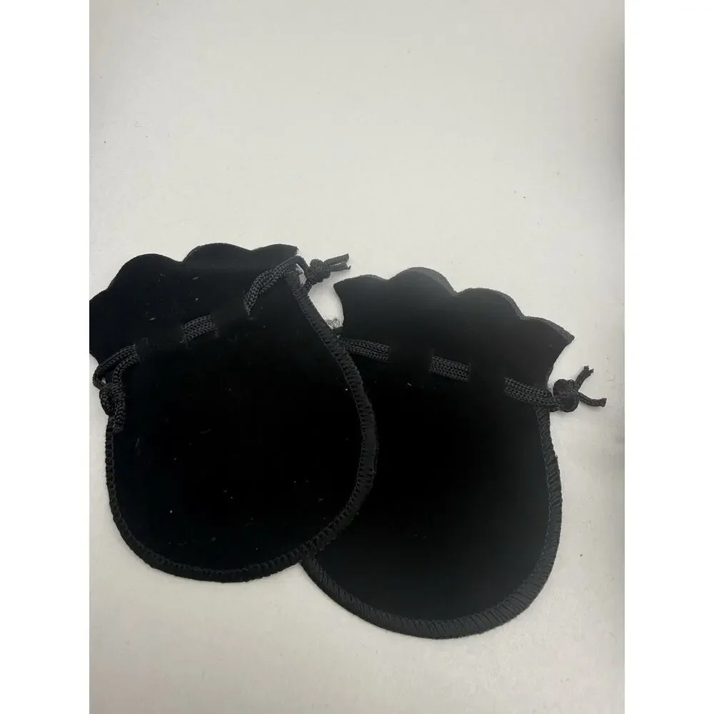100 pcs Small Black Velvet Jewelry Gift Favors Party String Bag Pouch 2.5